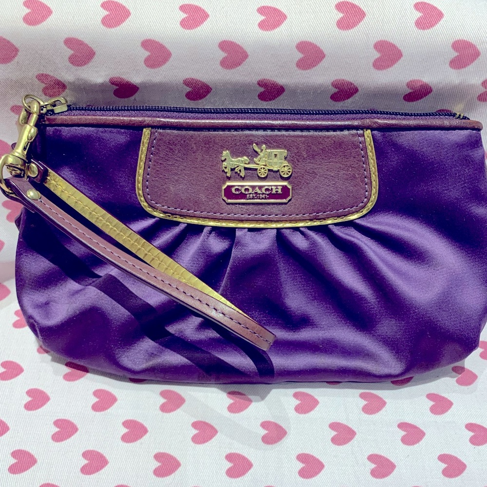Coach purple wristlet